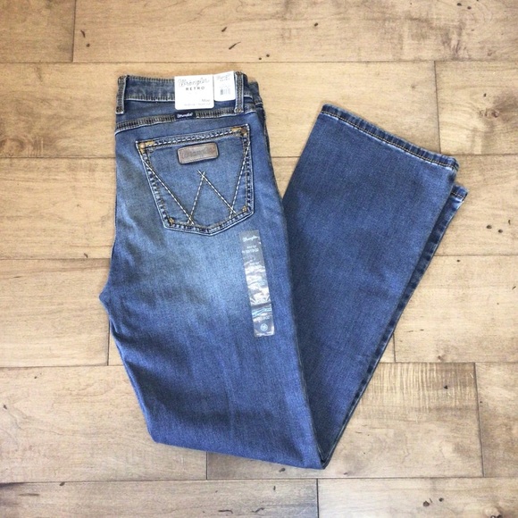 Wrangler Women's Retro Mae Mid Rise Stretch Boot Cut Jeans Size 13x32 - Picture 10 of 10
